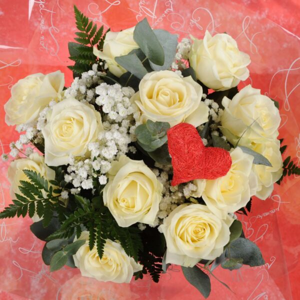 Elegance 12 White Roses